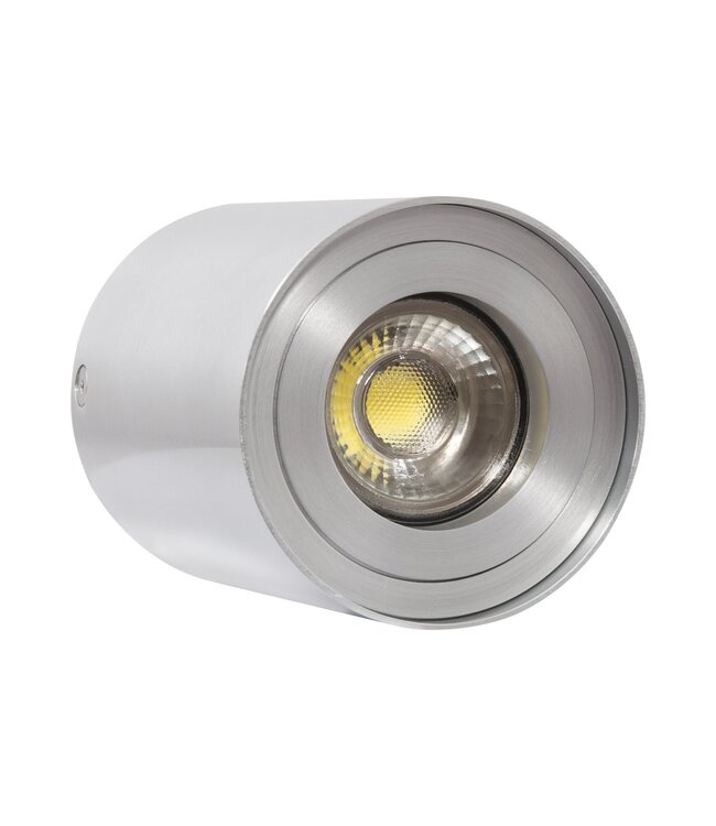 Opbouwarmatuur Rond Ø80x110 mm, Zilver, (1x GU10 spot)