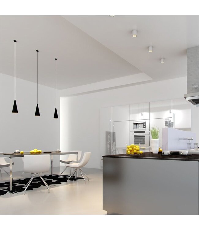 Opbouwarmatuur Rond Ø80x110 mm, Wit, (1x GU10 spot)