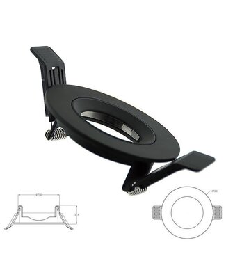 Led Spot Armatuur Mat Zwart, Verdiept, Kantelbaar, IP20