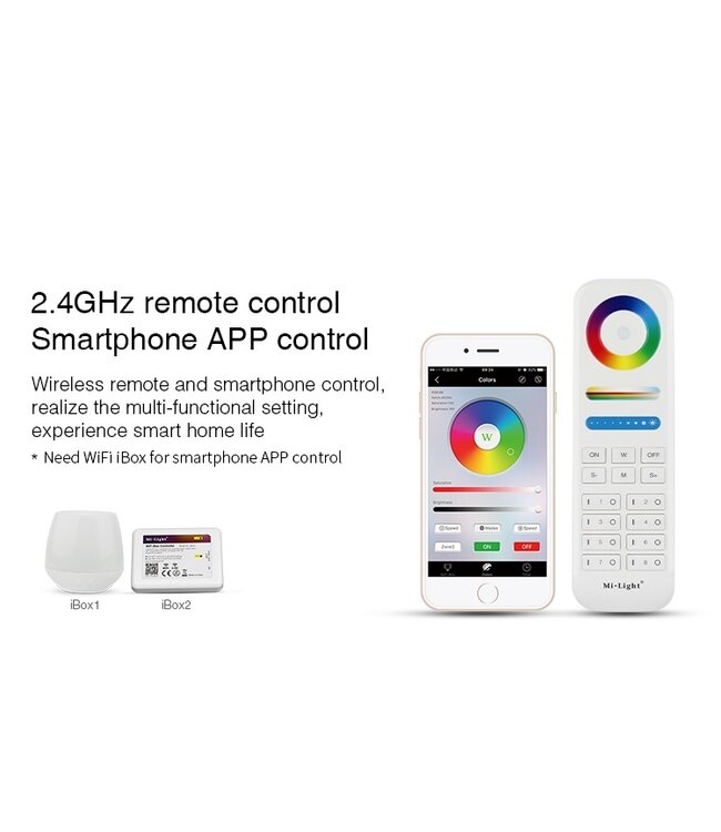 MiBoxer E27 9w RGB + CCT, Wifi/RF, 850 Lumen, 2 Jaar Garantie