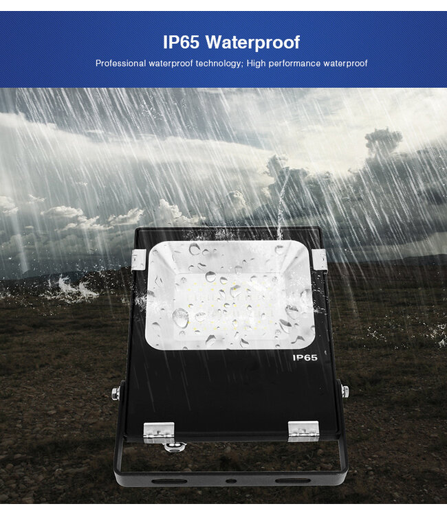 MiBoxer Floodlight 20w RGB + CCT, Wifi/RF, 1500 Lumen, IP65, 2 Jaar Garantie