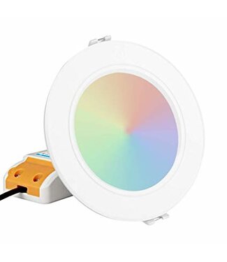 MiBoxer LED Downlighter 6w RGB + CCT, Wifi/RF, 550 Lumen, Gatmaat 95mm, 2 Jaar Garantie
