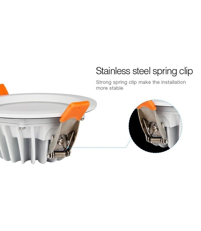 MiBoxer LED Downlighter 6w RGB + CCT, 2.4Ghz, 550 Lumen, IP54, Gatmaat 100mm, 2 Jaar Garantie - FUT063
