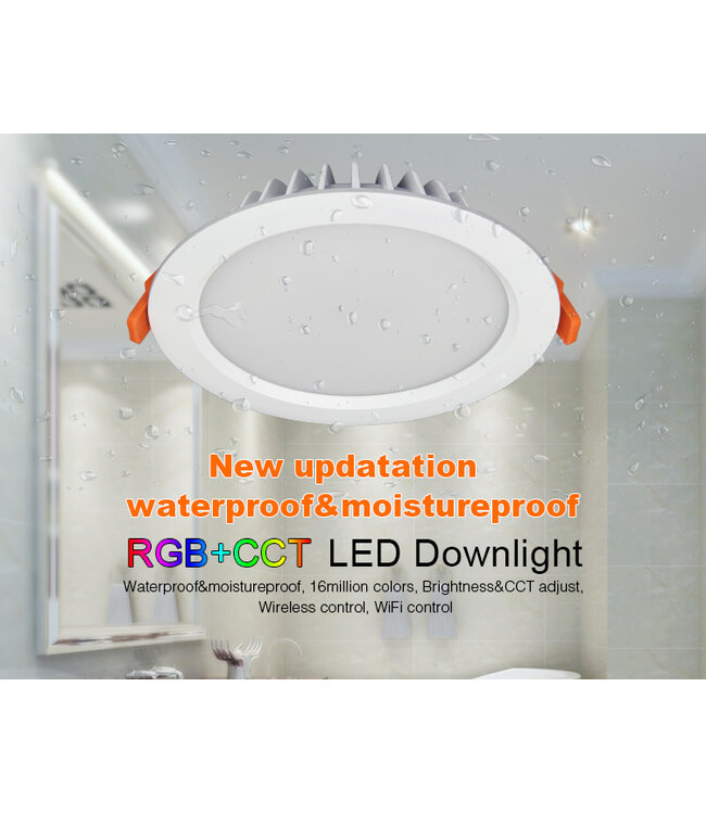 MiBoxer LED Downlighter 15w RGB + CCT, 2.4Ghz, 1200 Lumen, IP54, Gatmaat 175mm, 2 Jaar Garantie - FUT069