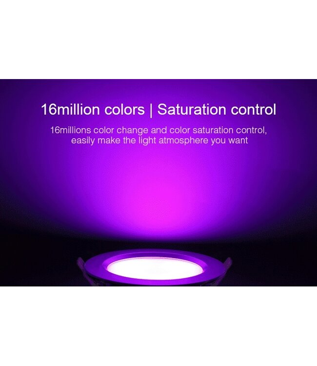 MiBoxer LED Downlighter 15w RGB + CCT, Wifi/RF, 1200 Lumen, IP54, Gatmaat 175mm, 2 Jaar Garantie