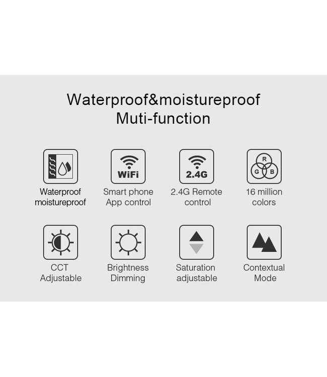 MiBoxer LED Downlighter 15w RGB + CCT, 2.4Ghz, 1200 Lumen, IP54, Gatmaat 175mm, 2 Jaar Garantie - FUT069