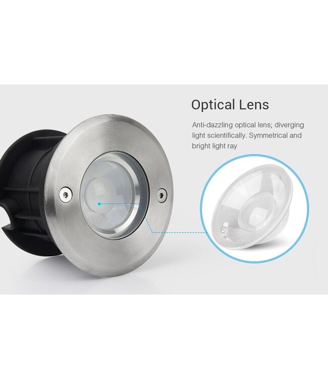MiBoxer LED Grondspot 5w, RGB+CCT Wifi/RF, 350 Lumen, IP68, 24v, 2 Jaar Garantie