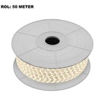 LED Lichtslang 3000K Warm Wit, Rol: 50 Meter, 10w/m, 60 leds/m, 840lm/m, IP65, 230V, 2 Jaar Garantie