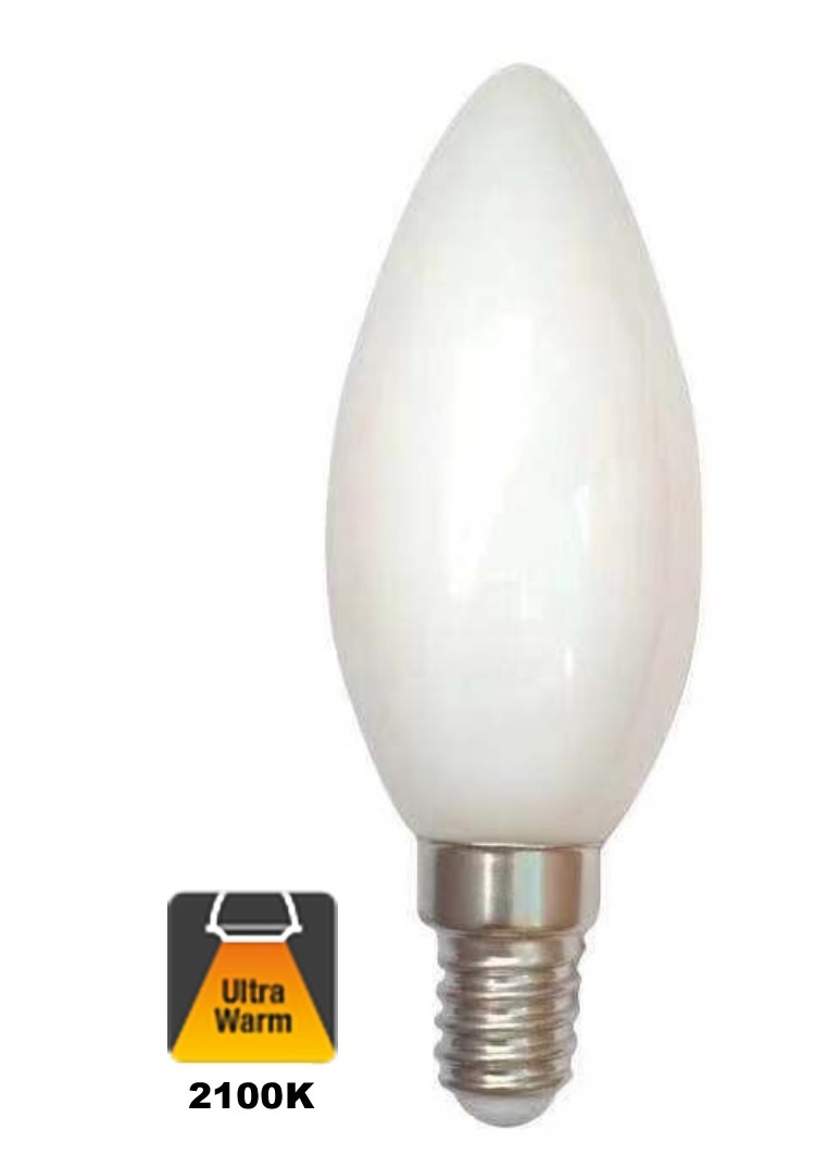 E14 Filament Kaarslamp | 1,6w 2100K | 150 Lumen | 2 jaar Garantie -