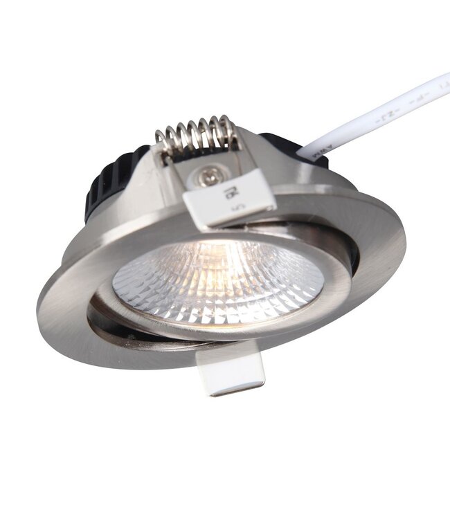 UITVERKOOP: Inbouw LED Spot 5w Flat, 450 Lumen, 2200K, Kantelbaar, IP54, CRI90, Staal Armatuur, Gatmaat 75mm