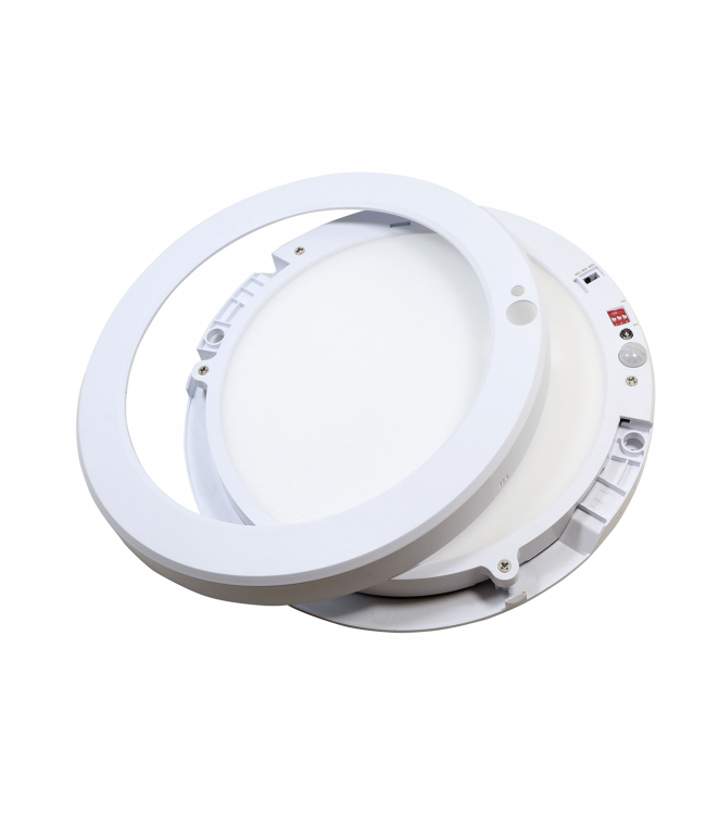Led Inbouw / Opbouw Downlighter 10/15/18w, Ø220mm, 950-1450 Lumen, 4000K Neutraal Wit, IP20, Met bewegingssensor, 2 Jaar Garantie