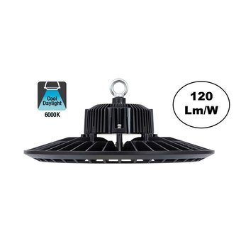 Budget LED High Bay Ufo 150w, 6000K Daglicht Wit, 18000 Lumen (120lm/w), IP65, 2 Jaar Garantie