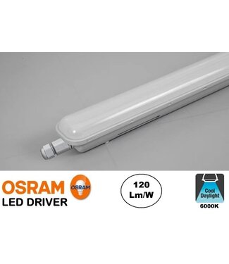 UITVERKOOP: Led Tri Proof 63cm, 24w, 2880 Lumen (120lm/w), 6000K Daglicht Wit, Osram LED Driver, IP65