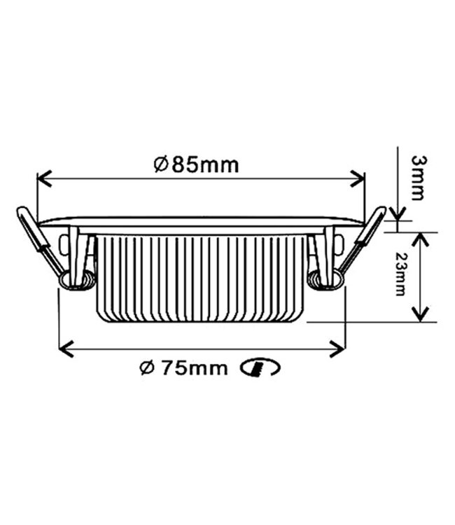 Inbouw LED Spot 5w Flat Vierkant, 450 Lumen, Dim To Warm, Kantelbaar, IP44, Dimbaar, CRI90, Zwart Armatuur, Gatmaat 75mm, 2 Jaar Garantie