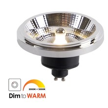 GU10 AR111 LED Spot 11w, 700 Lumen, Dim To Warm, 24°, Dimbaar, 2 Jaar Garantie