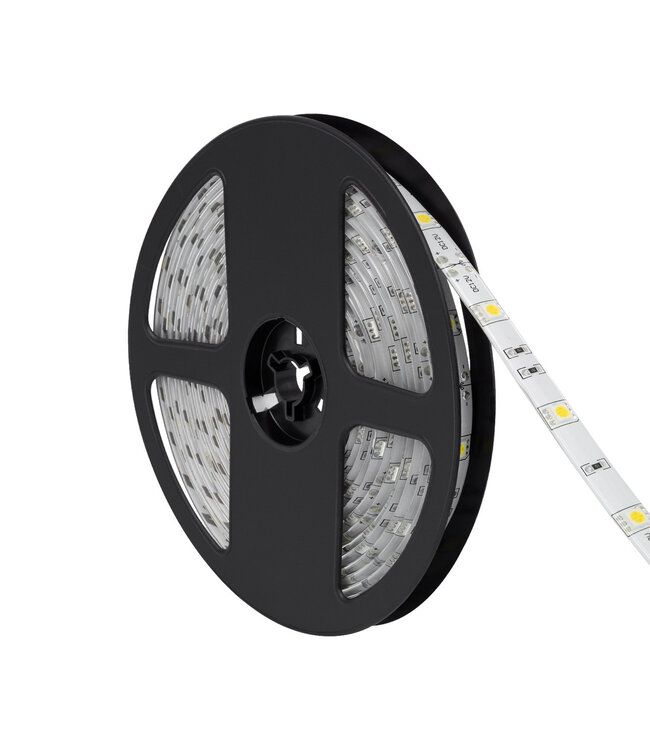 UITVERKOOP: Led Strip ROL 5 Meter 5050SMD, 4,8w/m, 30 led/m, 400Lm/m, 4000K Neutraal wit, 12v, IP65, 10mm