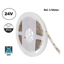 UITVERKOOP: Led Strip ROL 5 Meter 2835SMD, 10,5w/m, 120 led/m, 1100Lm/m, 6000K Daglicht wit, 24v, IP65, 8mm