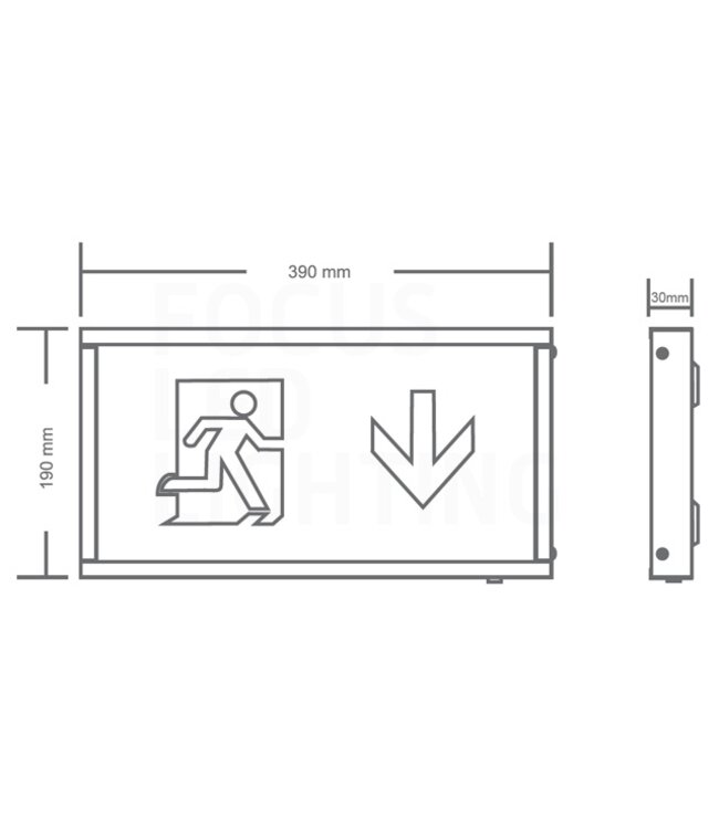 LED Opbouw Noodverlichting Flat 3w, 240 Lumen, Zichtbaar tot 28 meter, IP20, Met pijlaanduiding, 3 Jaar Garantie