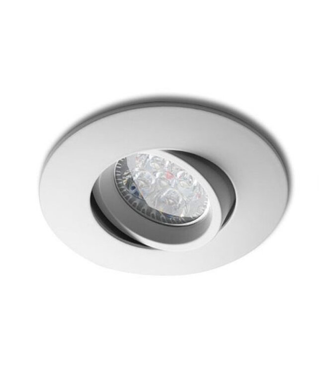 Led Spot Armatuur Wit, Verdiept, Kantelbaar, IP20, Kliksysteem. Zaagmaat 72mm