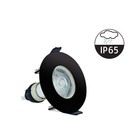 Led Spot Armatuur Zwart , IP65 waterbestendig, Gatmaat 70mm, Incl. GU10 Fitting