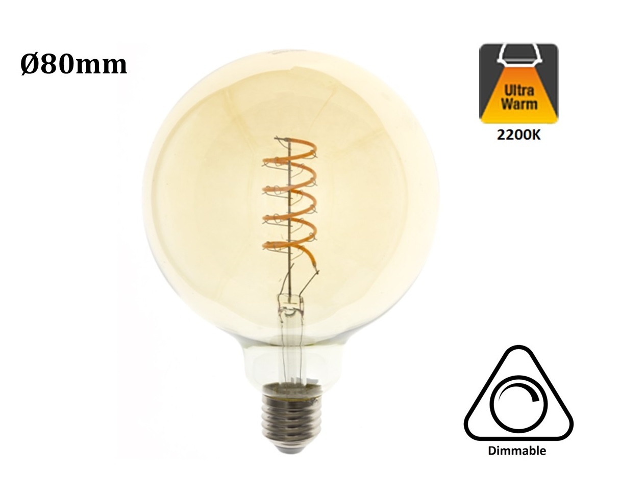 Dapperheid Vijf molecuul E27 Edison Lamp | Globe 80 | Dimbaar | 2 Jaar Garantie -  Ledlampaanbiedingen.nl