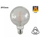 UITVERKOOP: E27 Led Lamp 4w Edison, Globe 95, 2200K Flame, 180 Lumen, Dimbaar, Helder Glas