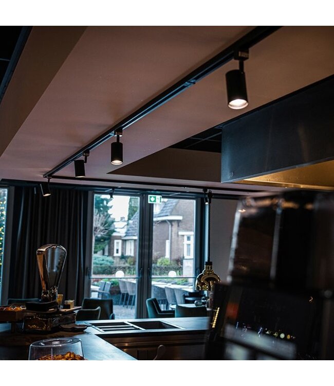 1 Fase Rail 2 wire - Zwart - Incl. Voeding en Eindkap - Tot 3 Meter leverbaar