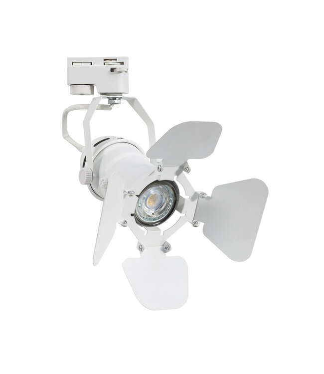 1 Fase Rail armatuur SpotLight met GU10 Fitting, Witkleurige behuizing