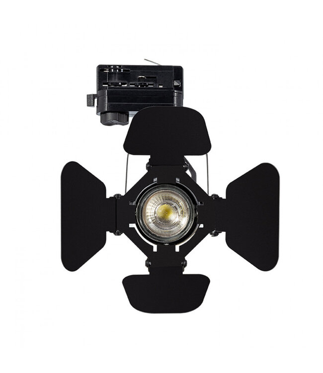 1 Fase Rail armatuur SpotLight met GU10 Fitting, Zwartkleurige behuizing