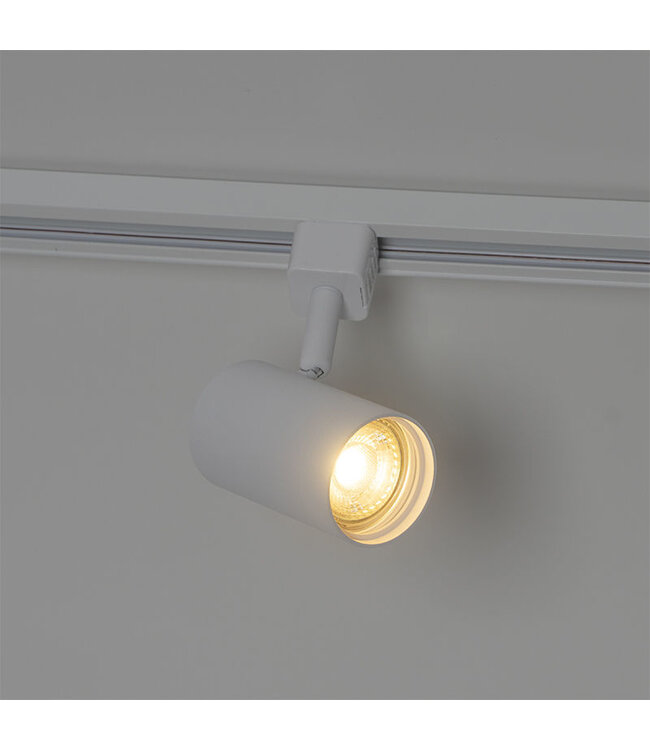 1 Fase Rail armatuur Jen met GU10 Fitting , Witkleurige behuizing