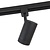 1 Fase Rail armatuur Jen met GU10 Fitting , Zwartkleurige behuizing