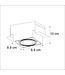 Trimless Inbouw Spot Armatuur, gatmaat 89x89mm, Wit, incl. Stucrand (1x GU10 50mm spot)