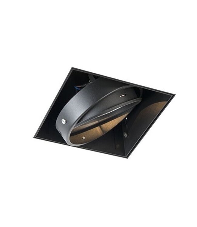 Trimless Inbouw Spot Armatuur, gatmaat 157x157mm, Zwart, incl. Stucrand (1x G53 AR111 spot)