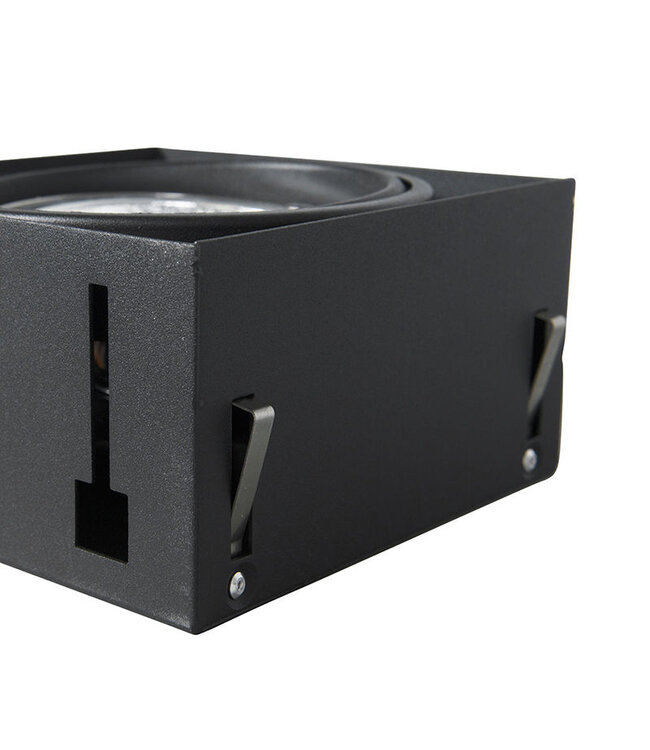 Trimless Inbouw Spot Armatuur, gatmaat 157x157mm, Zwart, incl. Stucrand (1x G53 AR111 spot)