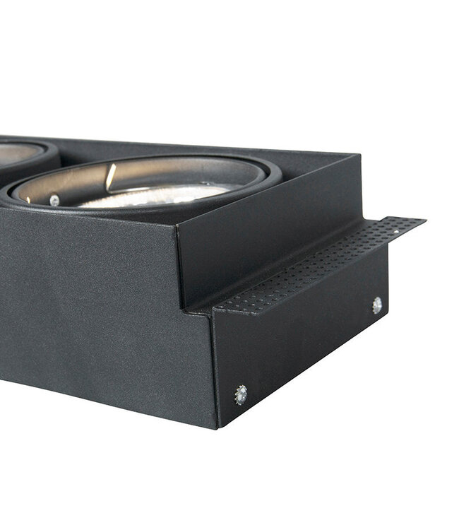 Trimless Inbouw Spot Armatuur, gatmaat 300x157mm, Zwart, incl. Stucrand (2x G53 AR111 spot)