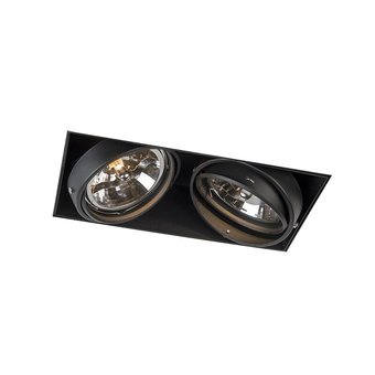 Trimless Inbouw Spot Armatuur, gatmaat 300x157mm, Zwart, incl. Stucrand (2x G53 AR111 spot)