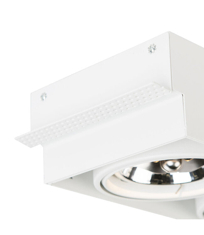 Trimless Inbouw Spot Armatuur, gatmaat 300x157mm, Wit, incl. Stucrand (2x G53 AR111 spot)