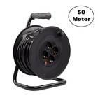 Kabelhaspel 50 meter + 4x Schuko 16A 220-250VAC , Snoerdikte: 3x 1,5mm2, Max: 1100/ 3200W, IP20, inclusief kinderbeveiliging en overspanningsbeveiliging