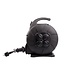 Automatische Kabelhaspel Zwart 15 meter + 4x Schuko 16A 220-250VAC , Snoerdikte: 3x 1,5mm2, Max: 1000/ 3000W, IP44 (Spatwaterbestendig), inclusief kinderbeveiliging en overspanningsbeveiliging