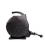 Automatische Kabelhaspel Zwart 15 meter + 4x Schuko 16A 220-250VAC , Snoerdikte: 3x 1,5mm2, Max: 1000/ 3000W, IP44 (Spatwaterbestendig), inclusief kinderbeveiliging en overspanningsbeveiliging
