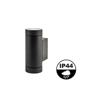 Wandarmatuur Versari up/down, Zwart/Antraciet, IP54, (2x GU10 spot)