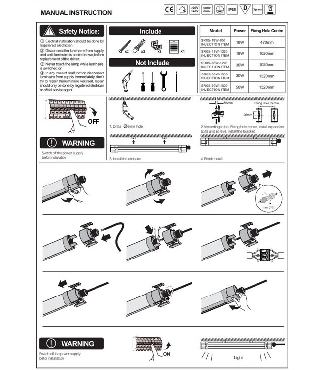 PH Led Tri Proof 60cm, 18w, 2160 Lumen, 6000K Daglicht Wit, Philips LED Driver, IP65, 3 jaar garantie