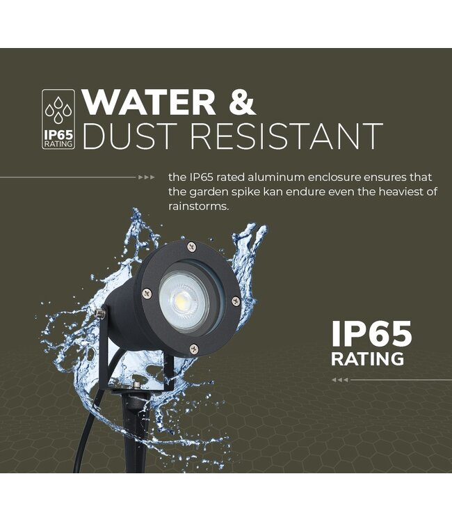 Aluminium Prikspot met GU10 Fitting, Zwart, IP65