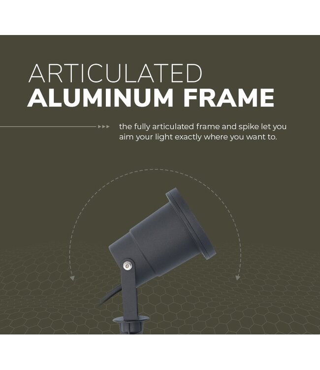 Aluminium Prikspot met GU10 Fitting, Zwart, IP65