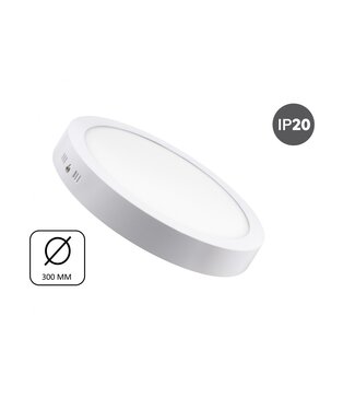 Opbouw LED Downlighter 24w, 1900 Lumen, Ø300mm, Wit, IP20, 2 Jaar Garantie