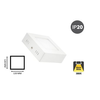 Opbouw LED Downlighter Vierkant 6w, 480 Lumen, 120x120mm, Wit, IP20, 2 Jaar Garantie