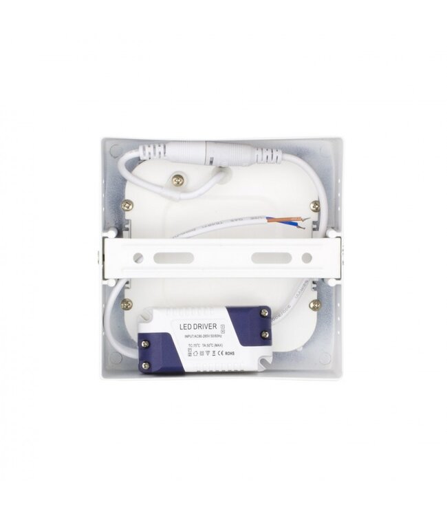 Opbouw LED Downlighter Vierkant 6w, 480 Lumen, 120x120mm, Wit, IP20, 2 Jaar Garantie