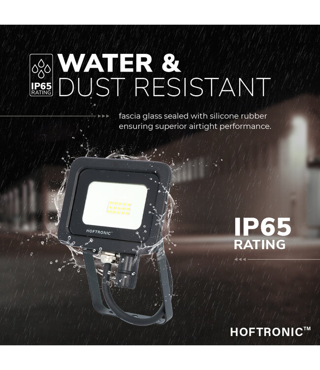 LED Breedstraler SBL 10w, 1000 Lumen, 6400K Daglicht Wit, (Bewegingssensor Optioneel), IP65, 2 Jaar Garantie