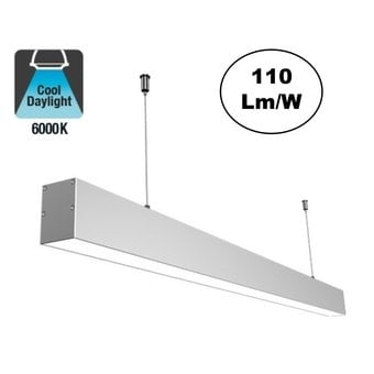 Led Linear Lamp 150cm, 48w, 5280 Lumen (110lm/w), 6000K Daglicht wit, Aluminium behuizing, 3 Jaar Garantie