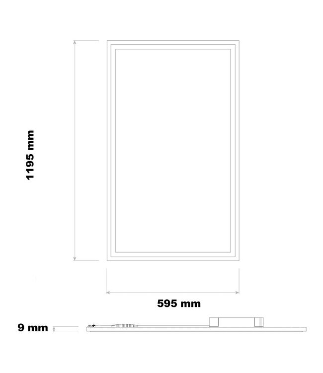 Led Paneel 60x120cm, 72w, 7200 Lumen, Stekkerklaar, 3 Jaar garantie